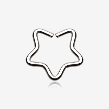 Star Hoop Cartilage Tragus Earring-Steel
